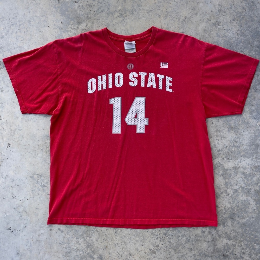 Nike Ohio‎ State T-Shirt Mens XL Red 14 Buckeyes Graphic Tee